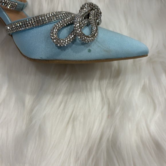 A New Day Carmin Blue Satin stiletto heels 6 wedding rhinestone NEVER WORN NEW - Picture 9 of 9